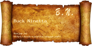 Buck Ninetta névjegykártya